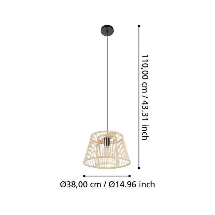 Eglo Hykeham pendel Ø38 cm natur